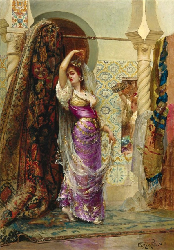 Preparing for the performance by Edouard Frederic Wilhelm Richter
